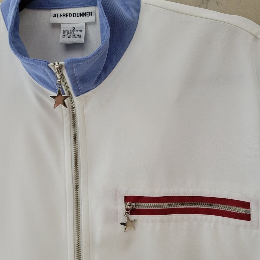 VTG Alfred Dunner Retro Striped Womens Lightweight Windbreaker Track Jacket✨️10 - Picture 4 of 16